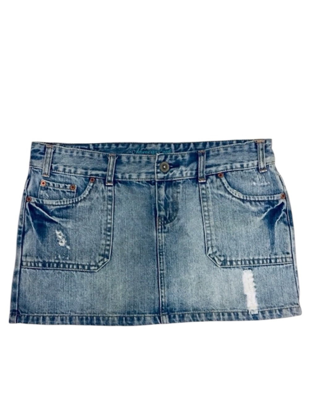 🦅 AMERICAN EAGLE destroyed denim mini skirt